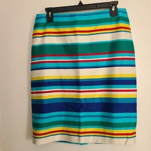 Talbots Siren Office Multicolor Striped Pencil Summer Fall Spring Skirt Size 6P